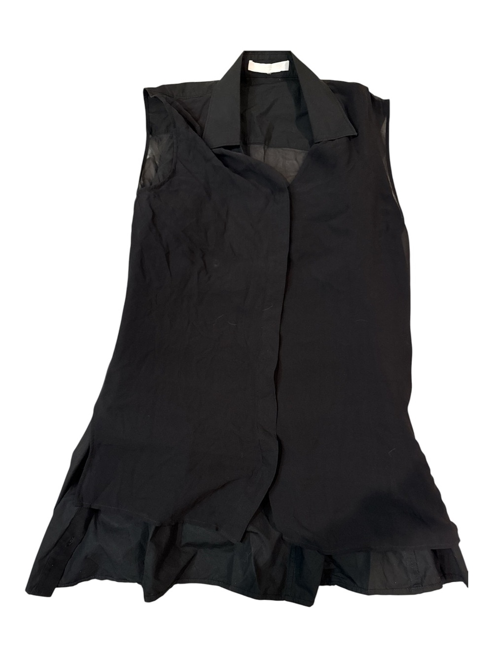 Alexander Wang Sleeveless Black Button-Front Tunic Top